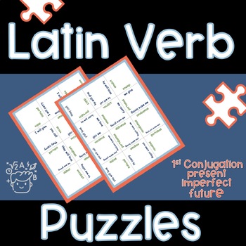 Preview of Latin Verb Puzzles: 1st Conjugation Present System [Match Verb to Translation]