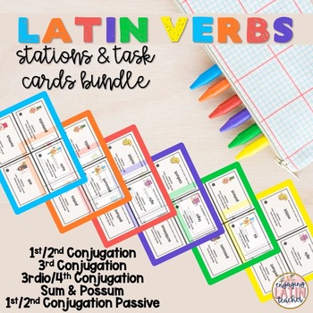 Preview of Latin Verbs: Stations Bundle