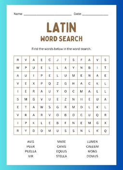 Preview of Latin Vocabulary Explorer: Trio of Wordsearch Puzzles!  3 Worksheets |Word Find!