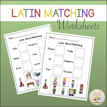 Preview of Latin Vocabulary Matching Worksheets - Cut and Paste