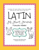 Latin Vocabulary Puzzles - Review of Animal Words for Firs