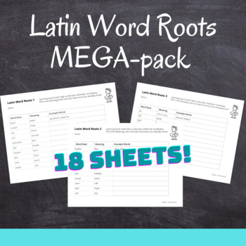 Preview of Latin Word Roots Worksheet Mega-Pack