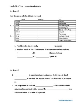 Preview of Latin Worksheets Lessons 4-8