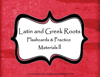 Preview of Latin and Greek Roots: Flashcards and Study Activities II