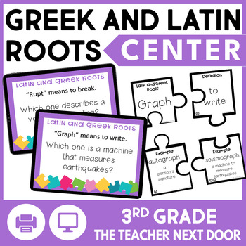 Preview of Greek and Latin Roots and Affixes Center Science of Reading SOR Activity Game