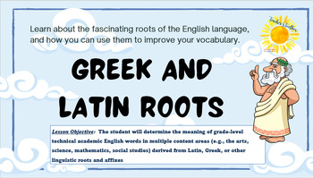 Preview of Latin and Greek Roots Activity Pack, PP, Test w/answer key, Study Guide & more!