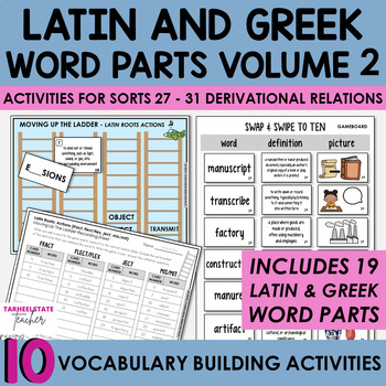 Preview of Latin and Greek Roots and Word Parts 2 Words Their Way Games Activities Bundle