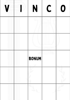 Preview of Latin and Mythology Class Activity: Greek and Roman Gods BINGO game ("VINCO")
