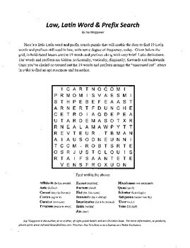 Latin in Music Law and Business 5 Puzzle Package 2 Word Search 3 Matching