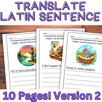 Preview of Latin to English: 10 Translation Worksheets Version 2 | Early Finishers!