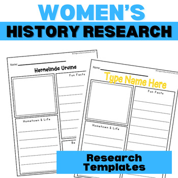 Preview of Latina Women History Month Research Templates For Google Slides - For Book Study