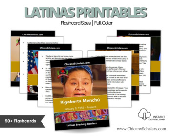 Preview of Latinas Breaking Barriers Cards - Digital & Printable - Women's History