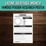 Latine Heritage Month Activity | Famous Person Research Poster