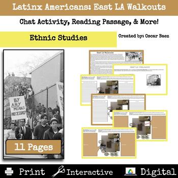 Preview of Latinx Americans: East LA Walkouts Chat Activity, Reading Passage & More