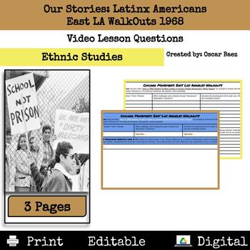 Preview of Latinx Americans: East Los Angeles Walkouts Video Lesson Questions