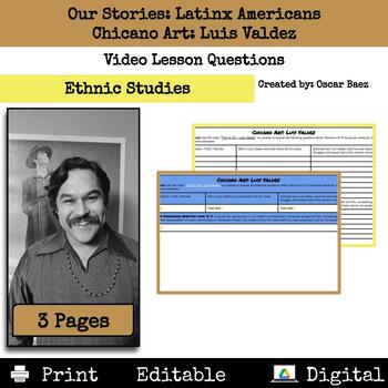 Preview of Latinx Americans: Luis Valdez Chicano Art Video Lesson Questions