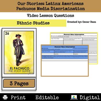 Preview of Latinx Americans: Pachucos Media Discrimination Video Lesson Questions