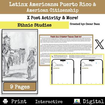 Preview of Latinx Americans: Puerto Rico & American Citizenship X Post Activity & More!