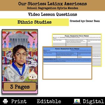 Preview of Latinx Americans: School Segregation Sylvia Mendez Video Lesson Questions