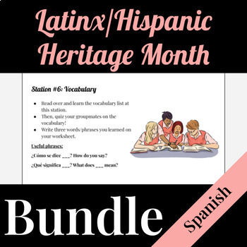 Preview of Latinx Hispanic Heritage Month Bundle | Lessons | Activities | Assessment