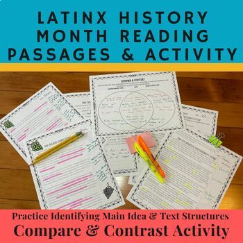 Preview of Hispanic Heritage Month Compare Contrast Activity,  Latinx Labor History