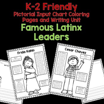 Preview of Latinx History Pictorial Input Coloring Pages & Writing Unit