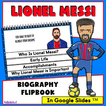 Preview of Latinx Lionel Messi Hispanic Heritage Month Biography Report Flipbook