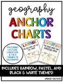 Latitude & Longitude + 5 Themes of Geography Anchor Charts