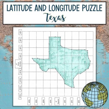 Latitude and Longitude Practice Puzzle Texas by Dr Loftin's Learning