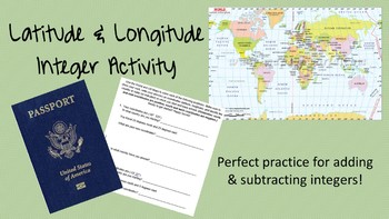 Preview of Latitude & Longitude Integer Operations Activity