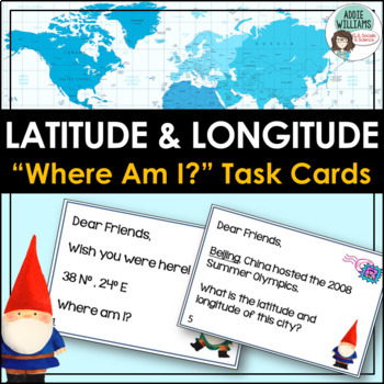 Preview of Latitude and Longitude Task Cards - World, US, and Canadian Capital Cities
