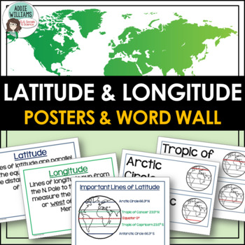 Preview of Latitude and Longitude Posters & Word Wall