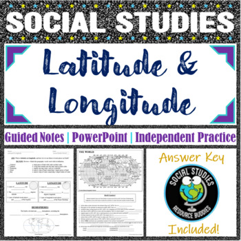 Preview of Latitude and Longitude Guided Notes, PowerPoint, & Student Practice