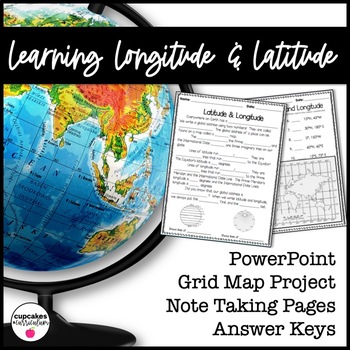 Preview of Latitude & Longitude Worksheet for Latitude & Longitude Practice with PowerPoint