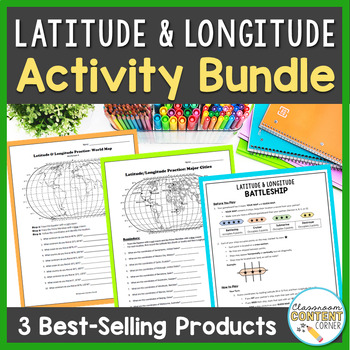 Preview of Latitude and Longitude ACTIVITY BUNDLE!