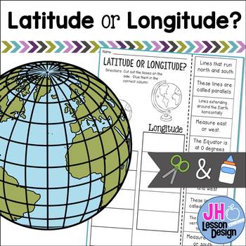 Preview of Latitude and Longitude Cut and Paste Activity: Distance Learning Compatible