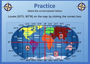 Latitude And Longitude Practice Boom Cards World Map By Jennifer Fisher