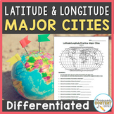 Latitude and Longitude Worksheet | Major Cities Activity