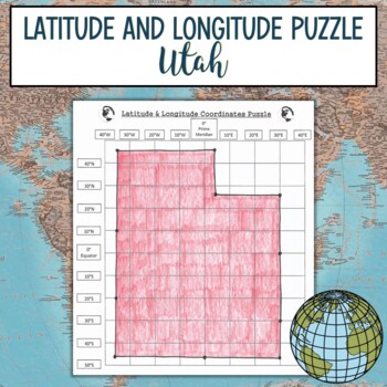 Preview of FREE Latitude and Longitude Practice Puzzle Review Activity - Utah