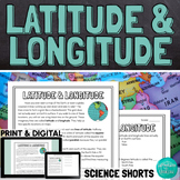 Latitude and Longitude Reading Comprehension Passage PRINT