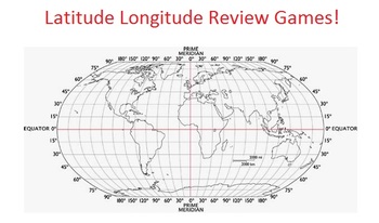 Preview of Latitude and Longitude Review Games