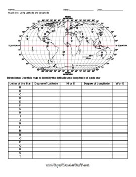 Preview of Latitude and Longitude Worksheet & Answer Key