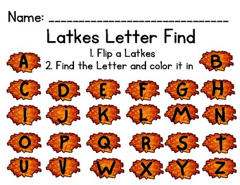 Preview of Latkes Letter Flip
