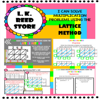 Preview of Lattice Method Multiplication (Distance Learning, Google Classroom, Activities)