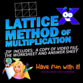 Lattice Method a multiplication strategy.  Video, Workshee