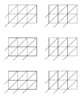 Lattice Multiplication: Blank forms for 2x2 and 2x3 multiplication