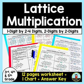 lattice multiplication worksheets teaching resources tpt