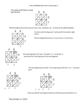 lattice multiplication worksheets 12 pages pdf by kjw publications