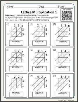best lattice multiplication worksheets multiplication