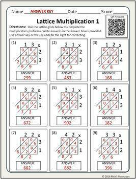 best lattice multiplication worksheets multiplication review and practice